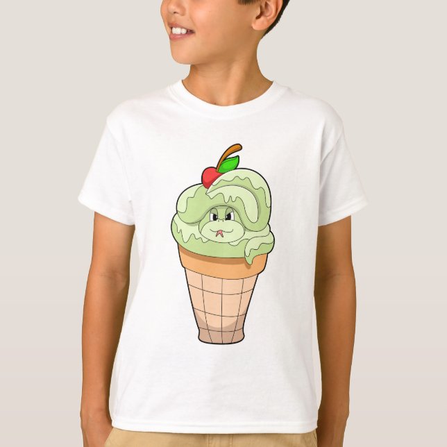 Schlange mit Eiscreme und Kirsche T-Shirt (Vorderseite)