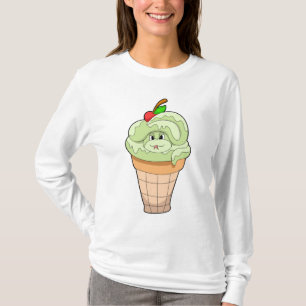 Schlange mit Eiscreme und Kirsche T-Shirt