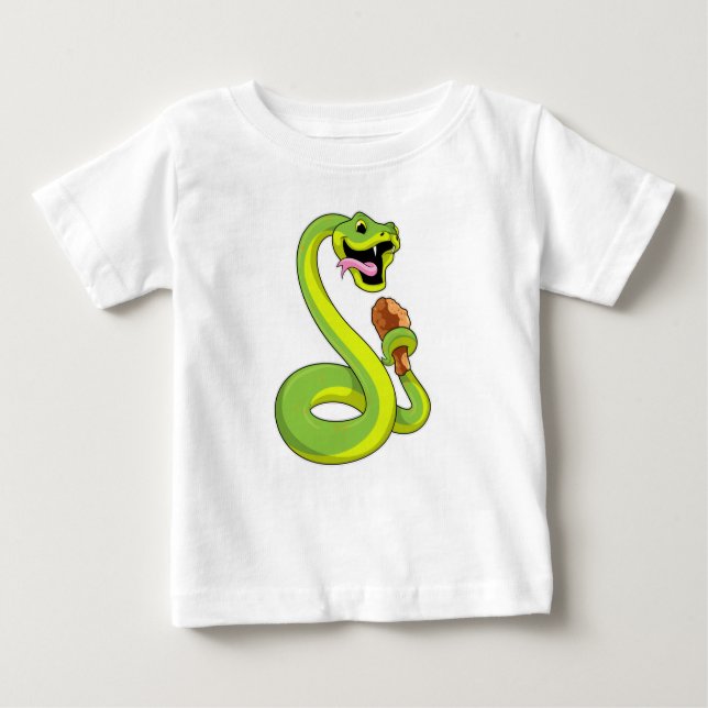 Schlange mit Hühnchen Baby T-shirt (Vorderseite)