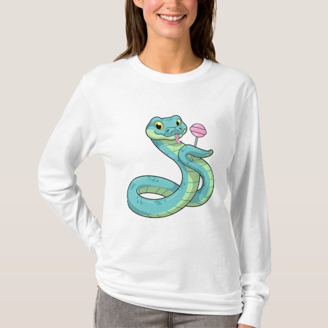 Schlange mit Lollipop T-Shirt (Vorderseite)