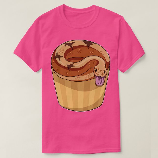 Schlange mit Muffin 1 T-Shirt (Design vorne)