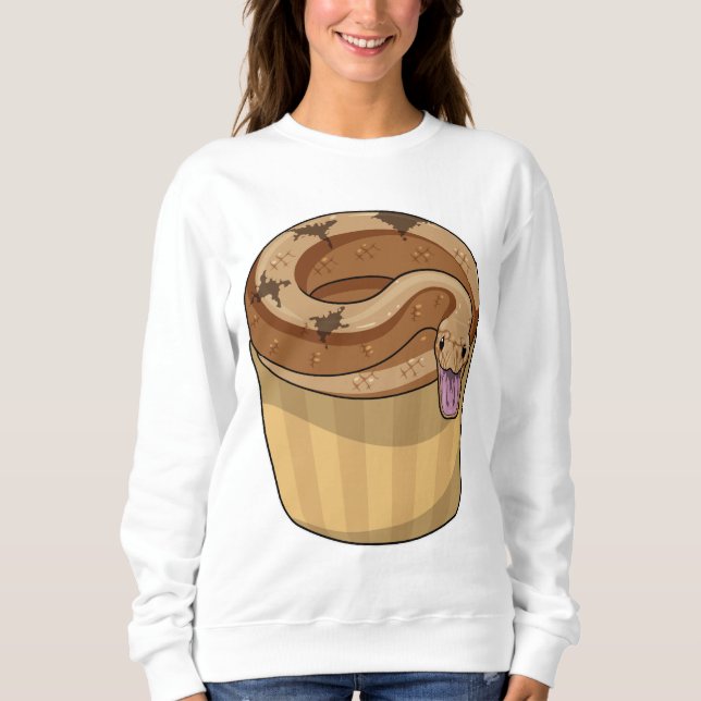 Schlange mit Muffin Sweatshirt (Vorderseite)