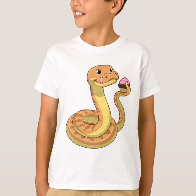 Schlange mit Muffin T-Shirt (Vorderseite)