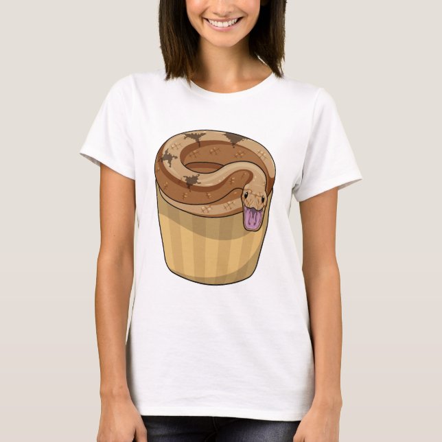 Schlange mit Muffin T-Shirt (Vorderseite)