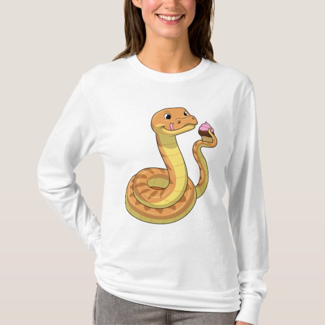 Schlange mit Muffin T-Shirt (Vorderseite)