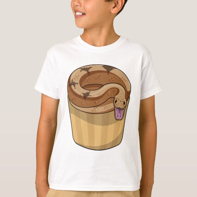 Schlange mit Muffin T-Shirt (Vorderseite)