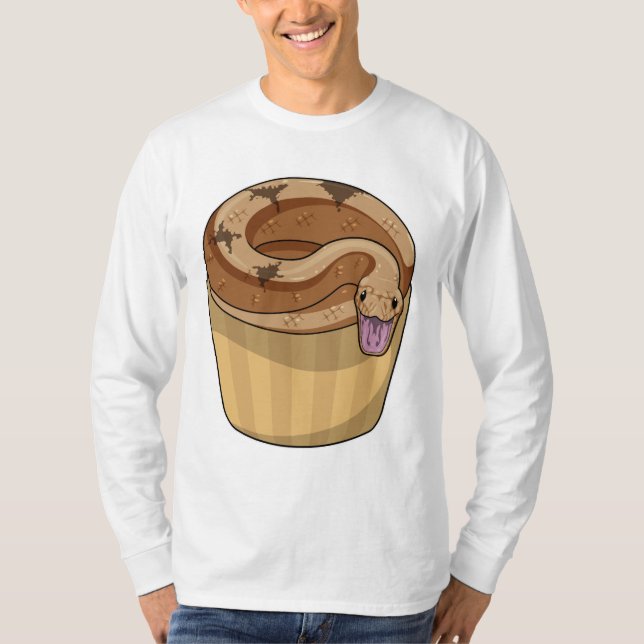 Schlange mit Muffin T-Shirt (Vorderseite)