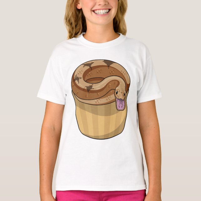Schlange mit Muffin T-Shirt (Vorderseite)