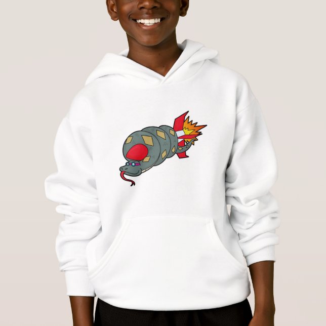 Schlange mit Rakete Hoodie (Vorderseite)