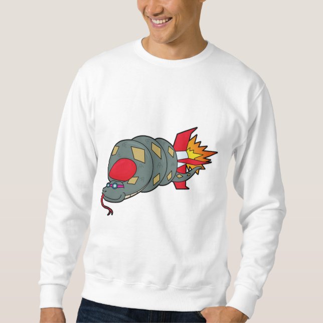 Schlange mit Rakete Sweatshirt (Vorderseite)