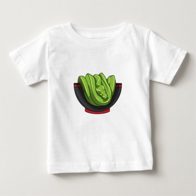 Schlange mit Ramen Bowl Baby T-shirt (Vorderseite)
