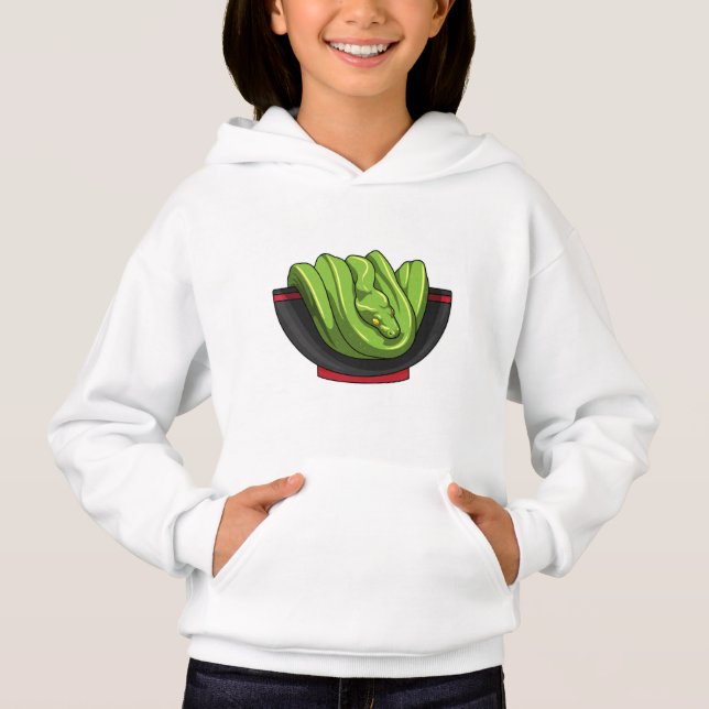 Schlange mit Ramen Bowl Hoodie (Vorderseite)