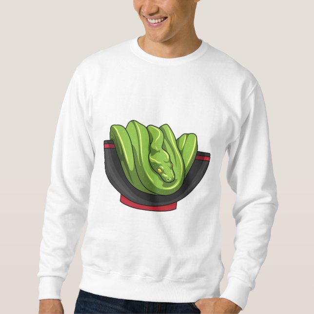Schlange mit Ramen Bowl Sweatshirt (Vorderseite)