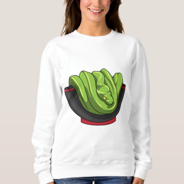 Schlange mit Ramen Bowl Sweatshirt (Vorderseite)