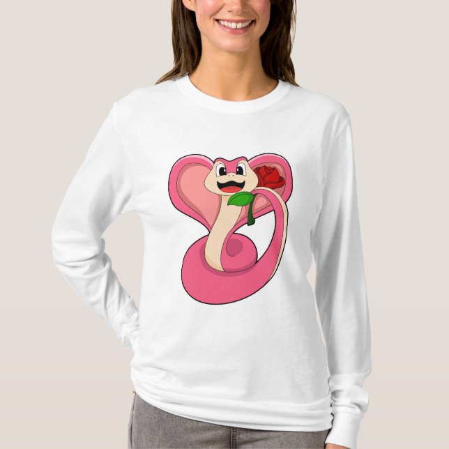 Schlange mit Rose T-Shirt (Vorderseite)