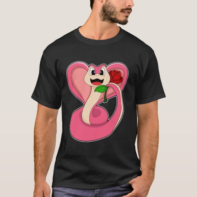 Schlange mit Rose T-Shirt (Vorderseite)