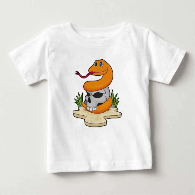 Schlange mit Schädel Baby T-shirt (Vorderseite)