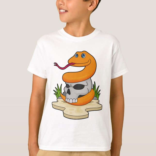 Schlange mit Schädel T-Shirt (Vorderseite)