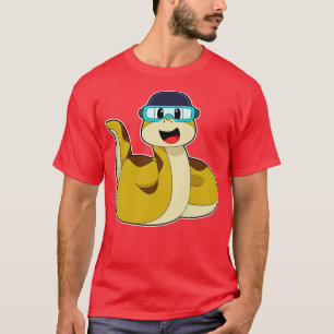 Schlange mit Schwimmbrille T-Shirt