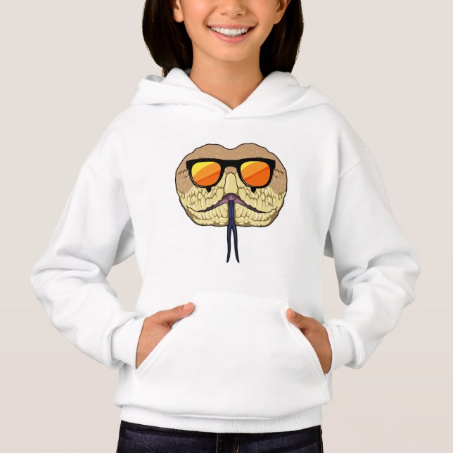 Schlange mit Sonnenbrille Hoodie (Vorderseite)