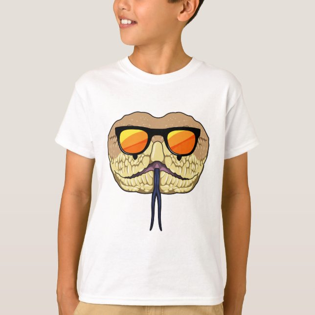 Schlange mit Sonnenbrille T-Shirt (Vorderseite)