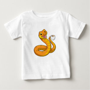 Schlange mit Tasse Kaffee Baby T-shirt