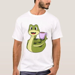 Schlange mit Tasse Kaffee T-Shirt