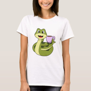Schlange mit Tasse Kaffee T-Shirt