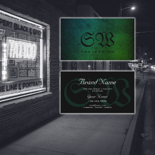 Schlange Muster Dunkel Aquamarin grüne Gradient Mo Visitenkarte