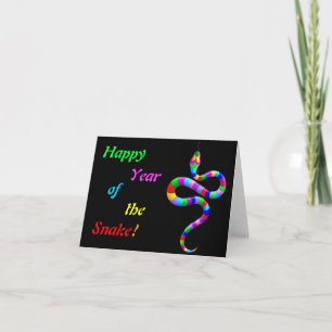 Schlange Psychedelic Rainbow Note Card Karte