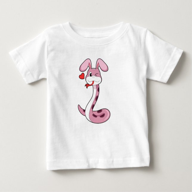 Schlange Rabbit Herz Baby T-shirt (Vorderseite)