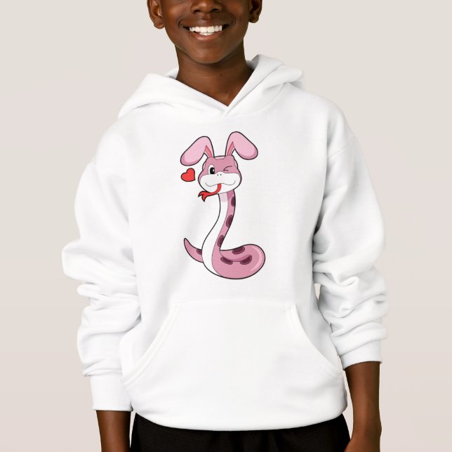 Schlange Rabbit Herz Hoodie (Vorderseite)