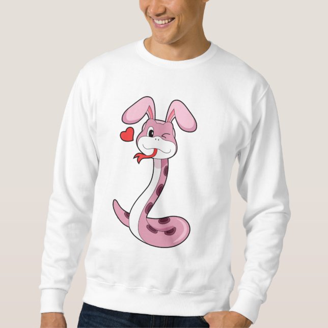 Schlange Rabbit Herz Sweatshirt (Vorderseite)