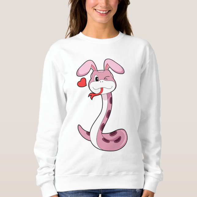 Schlange Rabbit Herz Sweatshirt (Vorderseite)