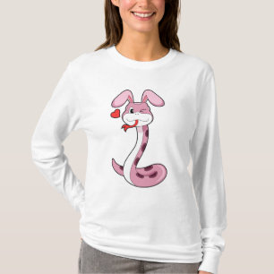 Schlange Rabbit Herz T-Shirt