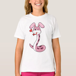 Schlange Rabbit Herz T-Shirt