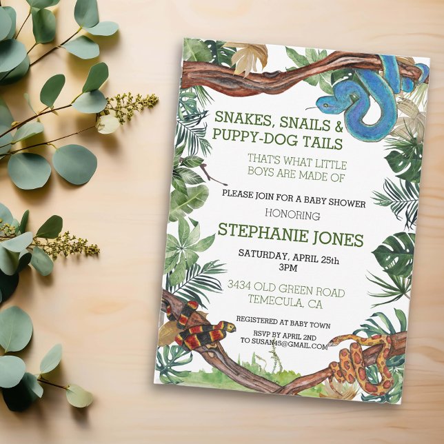 Schlange Reptile Babydusche Einladung (Von Creator hochgeladen)