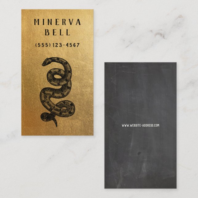 Schlange Reptile Gold Visitenkarte (Vorne/Hinten)