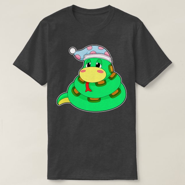 Schlange Schlafmütze T-Shirt (Design vorne)