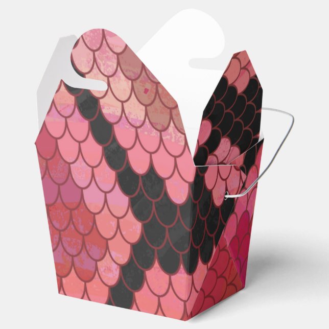 Schlange Schwarz und Rot Print Geschenkschachtel (Geöffnet)