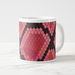 Schlange Schwarz und Rot Print Jumbo-Tasse