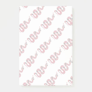 Schlange Schwarze und Rote Silhouette Post-it Klebezettel