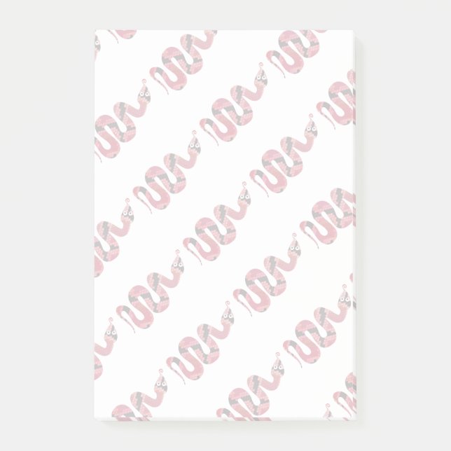 Schlange Schwarze und Rote Silhouette Post-it Klebezettel (Vorderseite)