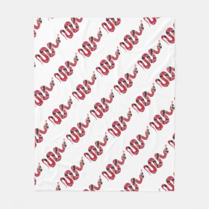 Schlange Schwarze und Rote Silhouetten Fleecedecke