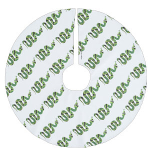 Schlange Silhouette für Schwarz und Grün Polyester Weihnachtsbaumdecke