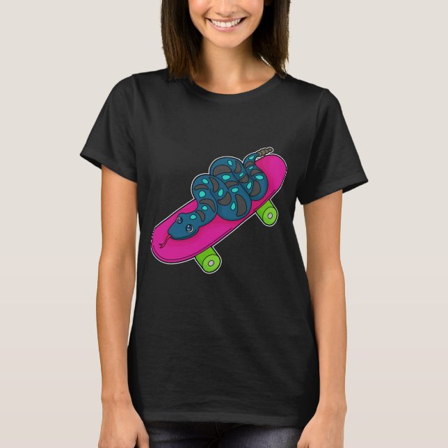 Schlange Skater Skateboard T-Shirt (Vorderseite)