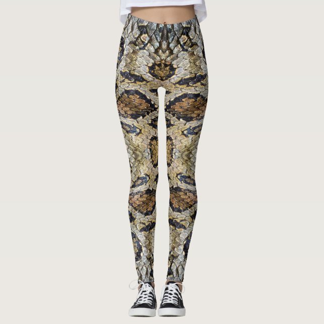 Schlange Skin Muster Textur Leggings (Vorderseite)