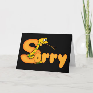 Schlange Sorry Card mit großen Sorry Word Karte