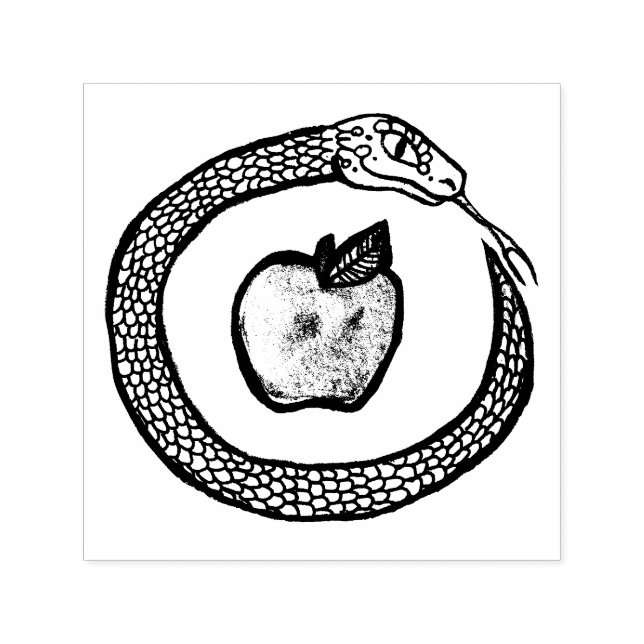 Schlange und Apfel Permastempel (Design)