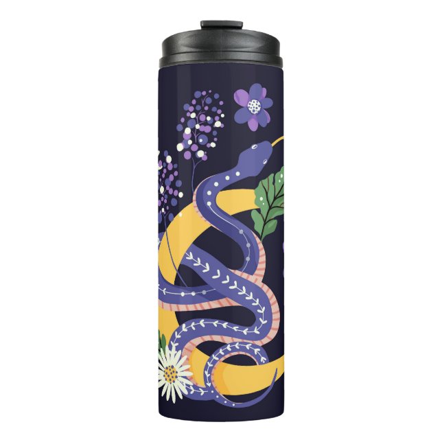 Schlange- und Blumenmärchen Thermosbecher (Vorderseite)